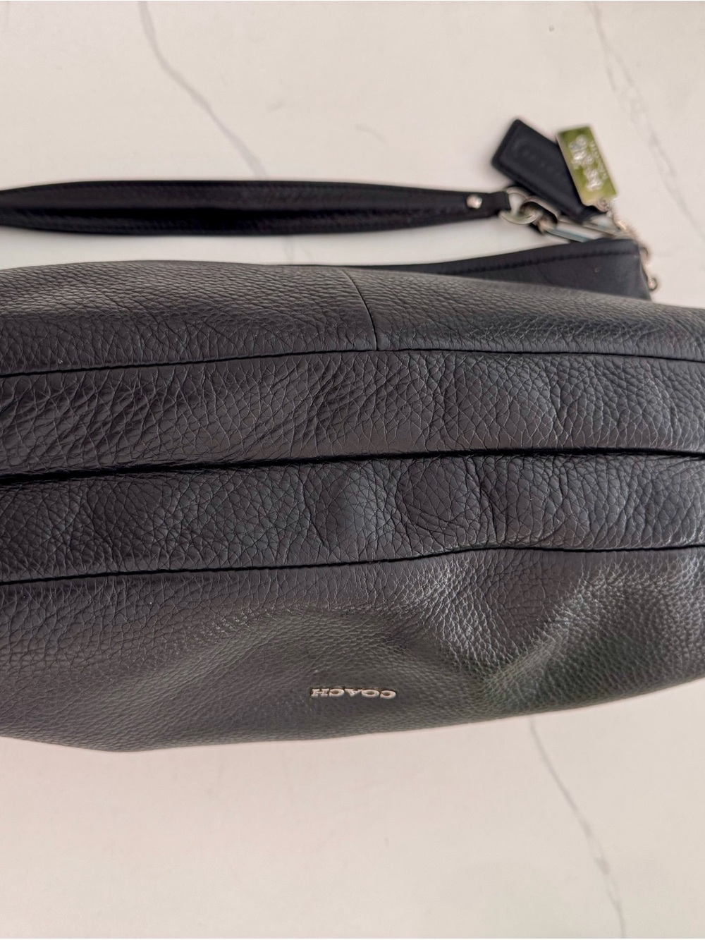 Coach Black Pebbled Leather Hobo Bag - Coach Lexy Bag w/crossbody attachment - Picture 3 of 7